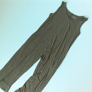 Albion Fit Sleeveless Green Wide Leg Loose Fit Jumpsuit Size Medium Stretch Fit